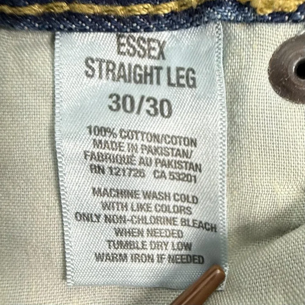 Aeropostale Essex Straight Leg Jeans Mens 30 Blue Distressed Ripped Grunge Denim
